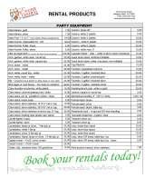 Pricelists of Event Central LLC