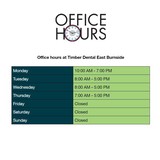 Office hours at Timber Dental East Burnside