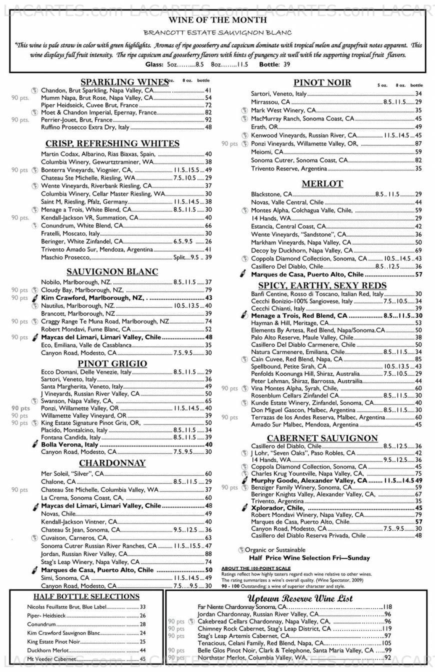 Pricelists of McCormick & Schmick's Seafood Restaurant - Charlotte, NC  (South Tryon St.) 200 South Tryon Street - Photo 4 of 8