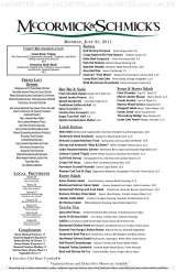 Pricelists of McCormick & Schmick's Seafood Restaurant - Austin