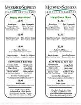 Pricelists of McCormick & Schmick's Seafood Restaurant - Houston TX Town & Country Village
