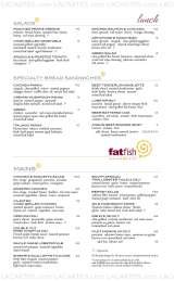 Pricelists of fatfish Wine Bar & Bistro
