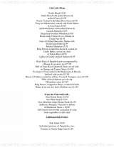 Pricelists of The Old Cottage Restaurant - Ringwood