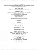 Pricelists of Michelangelo's Pizzeria & Restaurant