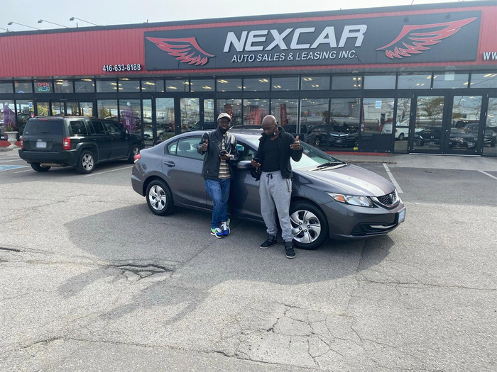 Sold! 2015 Honda Civic LX to our happy clients!  Happy Client Photo 2 of Nexcar Auto Sales & Leasing 1235 Finch Ave West - Photo 34 of 77