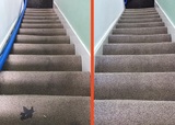 before and after stair carpet cleaning