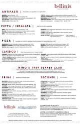 Pricelists of Bellini's Italian Eatery