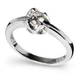 Zaria, Solitaire Sterling Silver Ring with Diamond Cut cubic Zirconia
