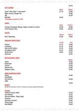 Pricelists of MASTI BAR RESTAURANT CLUB )