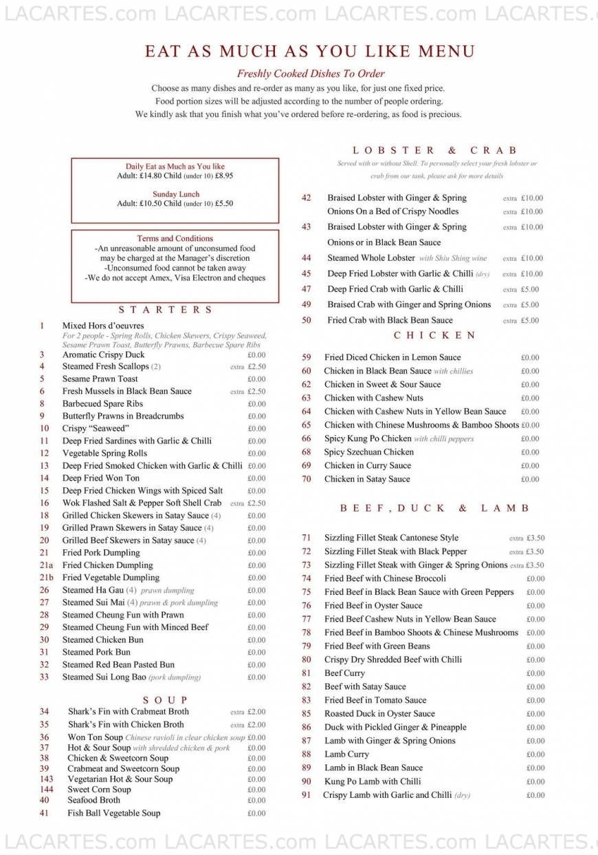  Pricelists of Shin Mai Restaurant - Crawley Robinson House, Unit 3, 6-14 High Street - Photo 4 of 4