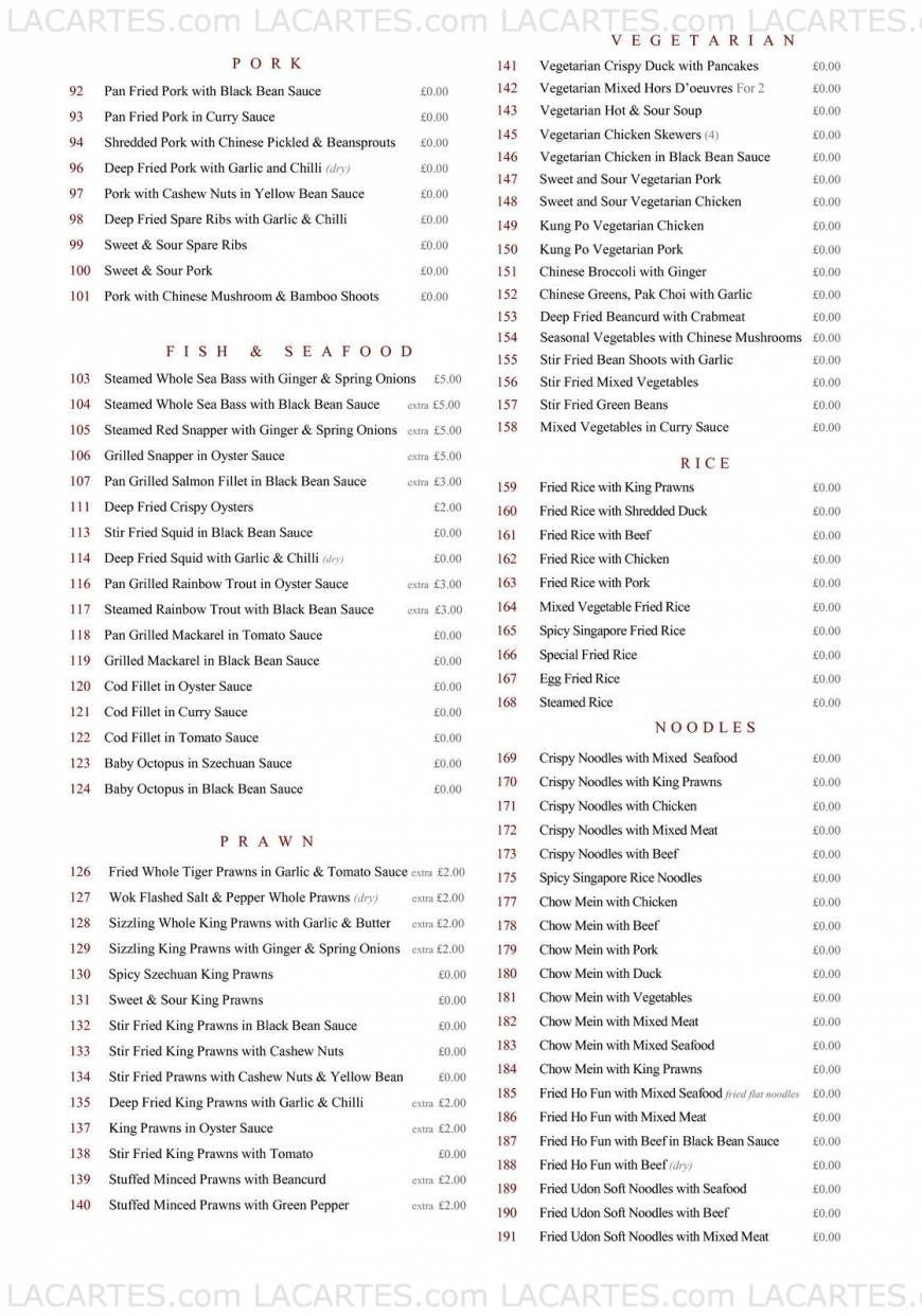  Pricelists of Shin Mai Restaurant - Crawley Robinson House, Unit 3, 6-14 High Street - Photo 2 of 4