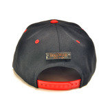 Map of California Wood Charm Black and Red Snapback hat