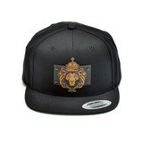 King Lion Wood Charm Black Snapback Hat