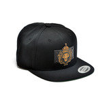 King Lion Wood Charm Black Snapback Hat