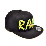 RAGE - Lime Green Acrylic letters on Black Snapback Hat