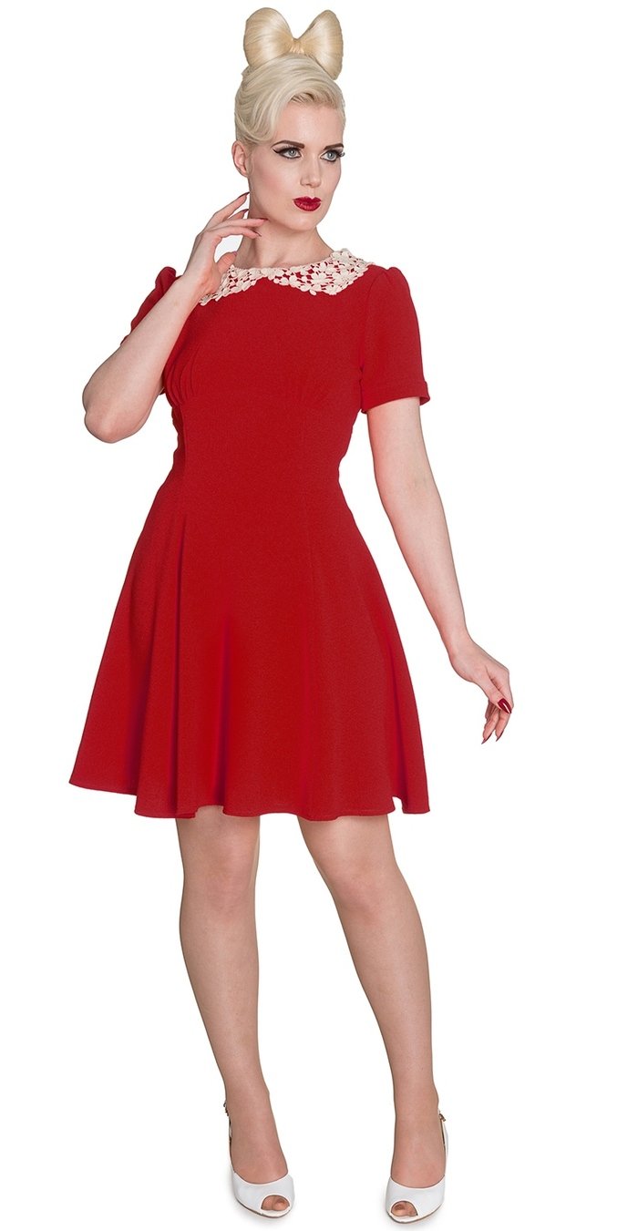 Hell Bunny Vintage Style Red Mia Dress