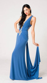 E104 SUPER SULTRY JEWEL GOWN - BLUE