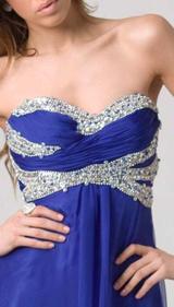 E203 SHIMMER AND SHINE STRAPLESS GOWN - NAVY BLUE
