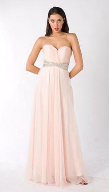 E322 CHIC AND SIMPLE STUNNER GOWN - PEACH