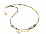 Aida Long Necklace - Black, Gold and Grey
