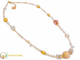Aida Long Necklace - Rose, Gold and White