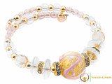 Aida Long Necklace Set - Rose, Gold and White