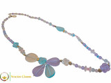 Amaryllis Long Necklace - Lilac & Blue