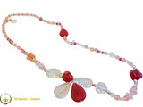 Amaryllis Long Necklace - Pink & Red