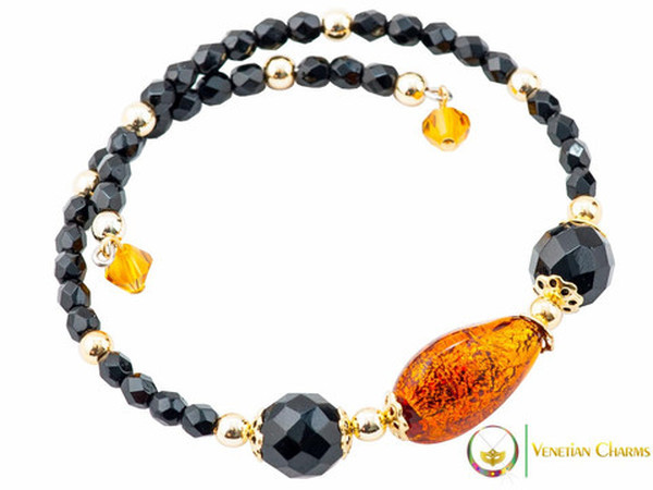 Levante Bracelet - Amber, Gold and Black