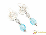 Levante Earrings - Pale Blue and White