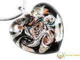 Passione Heart Pendant - Black, White and Orange