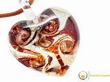 Passione Heart Pendant - Amber and Silver