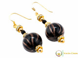 Perlage 2 Earrings - Black & Gold