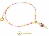 Perlage 2 Pendant Necklace - Fuschia, Pink and Gold
