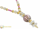 Perlage 2 Pendant Necklace - Fuschia, Pink and Gold