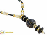 Perlage 2 Pendant Necklace - Grey, Black and Gold
