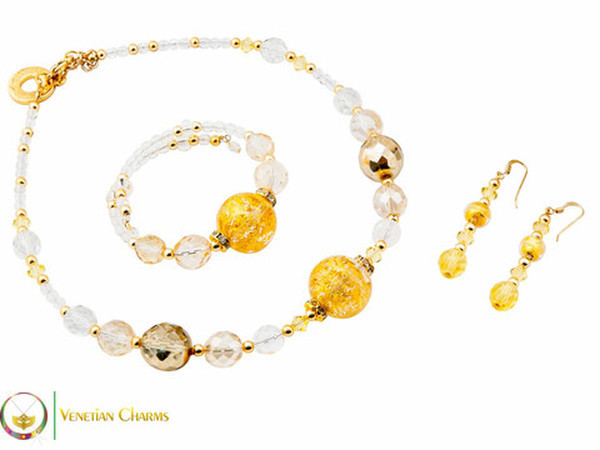 Perlage Necklace Set - Gold & Clear