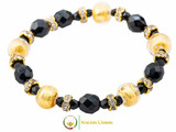 Princess Murano Glass Bracelet - Black & Gold