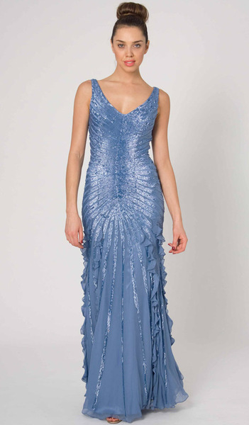 RC45 LUXURIOUS SHIMMERING ELEGANCE GOWN PEARL BLUE