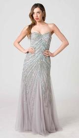 RC205 WRAPPED IN GLAMOUR EVENING GOWN SILVER / MINT