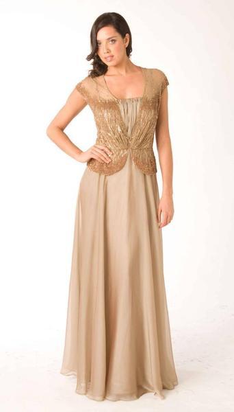 M301 SHEER DREAMY ELEGANCE GOWN TAUPE