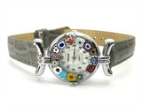 One Lady Chrome Murano Glass Watch - Grey