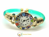 Serenissima Gold Murano Glass Watch - Green