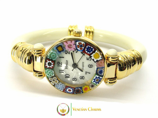 Serenissima Gold Murano Glass Watch - Ivory