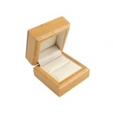 Maple Wooden Ring Box, Cream Leatherette Interior